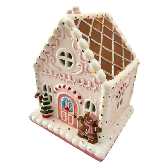 Mr. Christmas Ceramic Gingerbread House Light-Up Hand-Painted - Picture 6 of 15